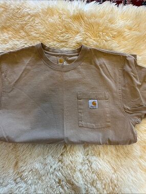 Carhartt Tan Pocket Tee with Logo Patch